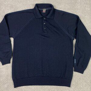 Paul & Shark Yachting Sweater Men's XL Blue Wool Collared 1/2 Button Collar